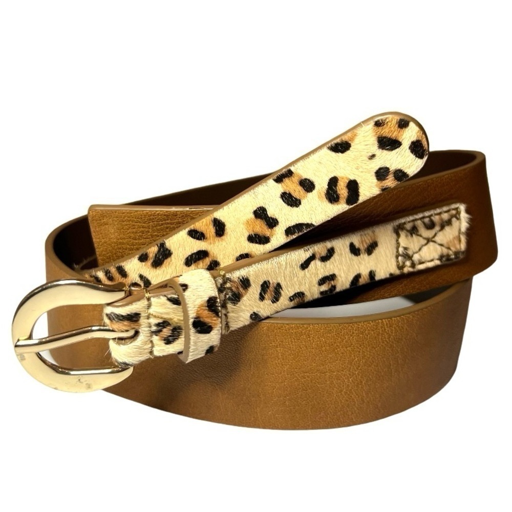 Chico’s Arlie Animal Spring Haircalf Belt Size S